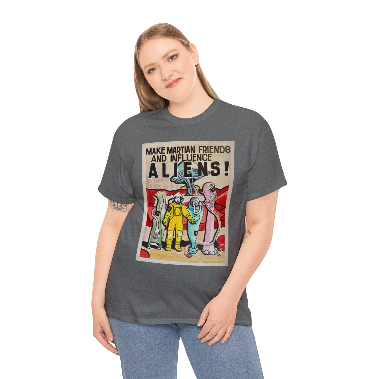 Mars Aliens Unisex Heavy Cotton Tee