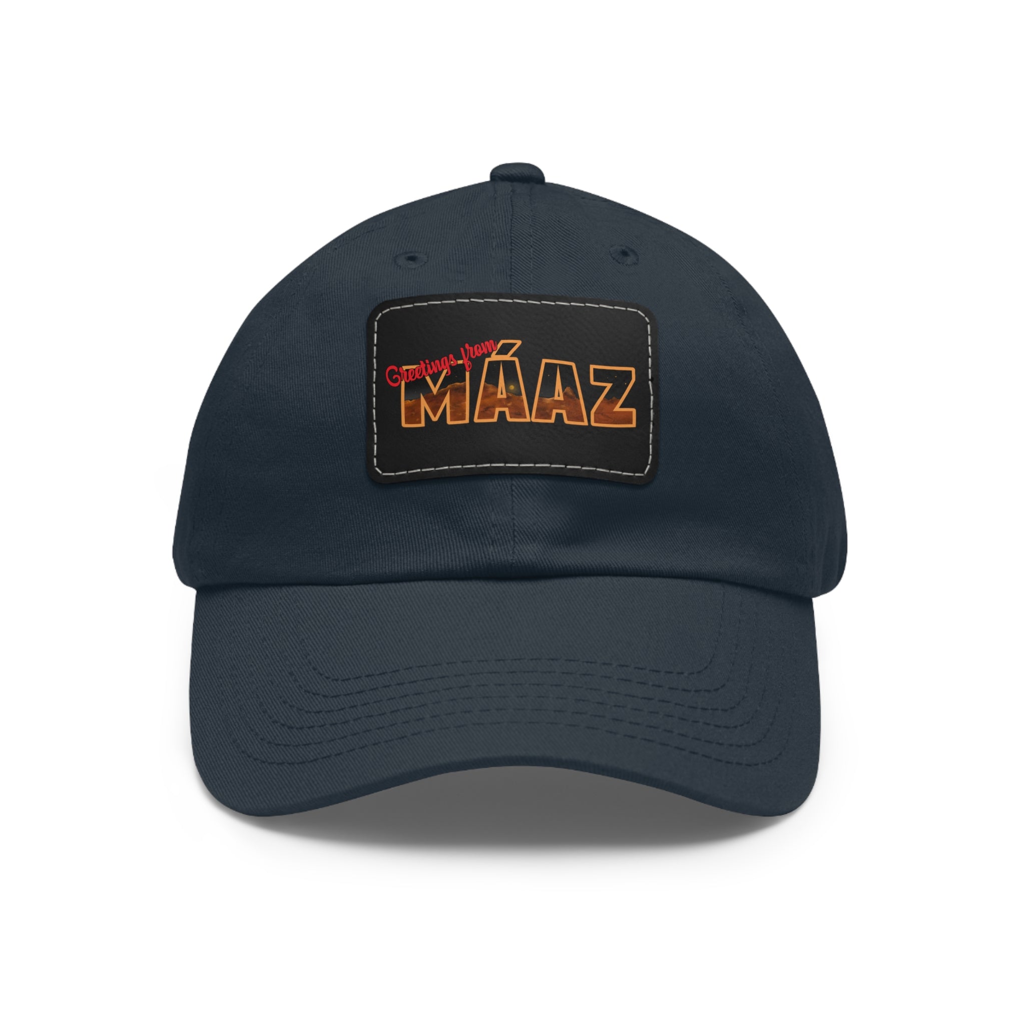 Greetings from Máaz Dad Hat with Leather Patch (Rectangle)