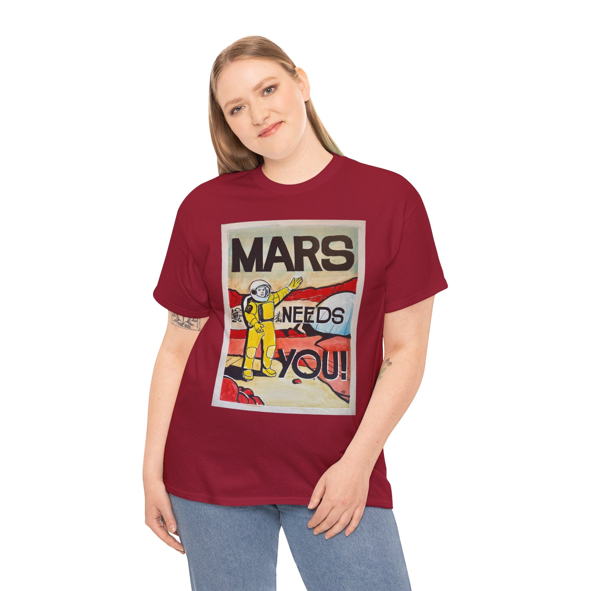 Mars Needs You Unisex Heavy Cotton Tee