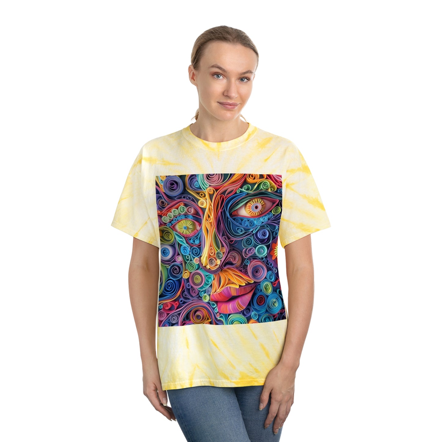 Paper Face Tie-Dye Tee, Cyclone