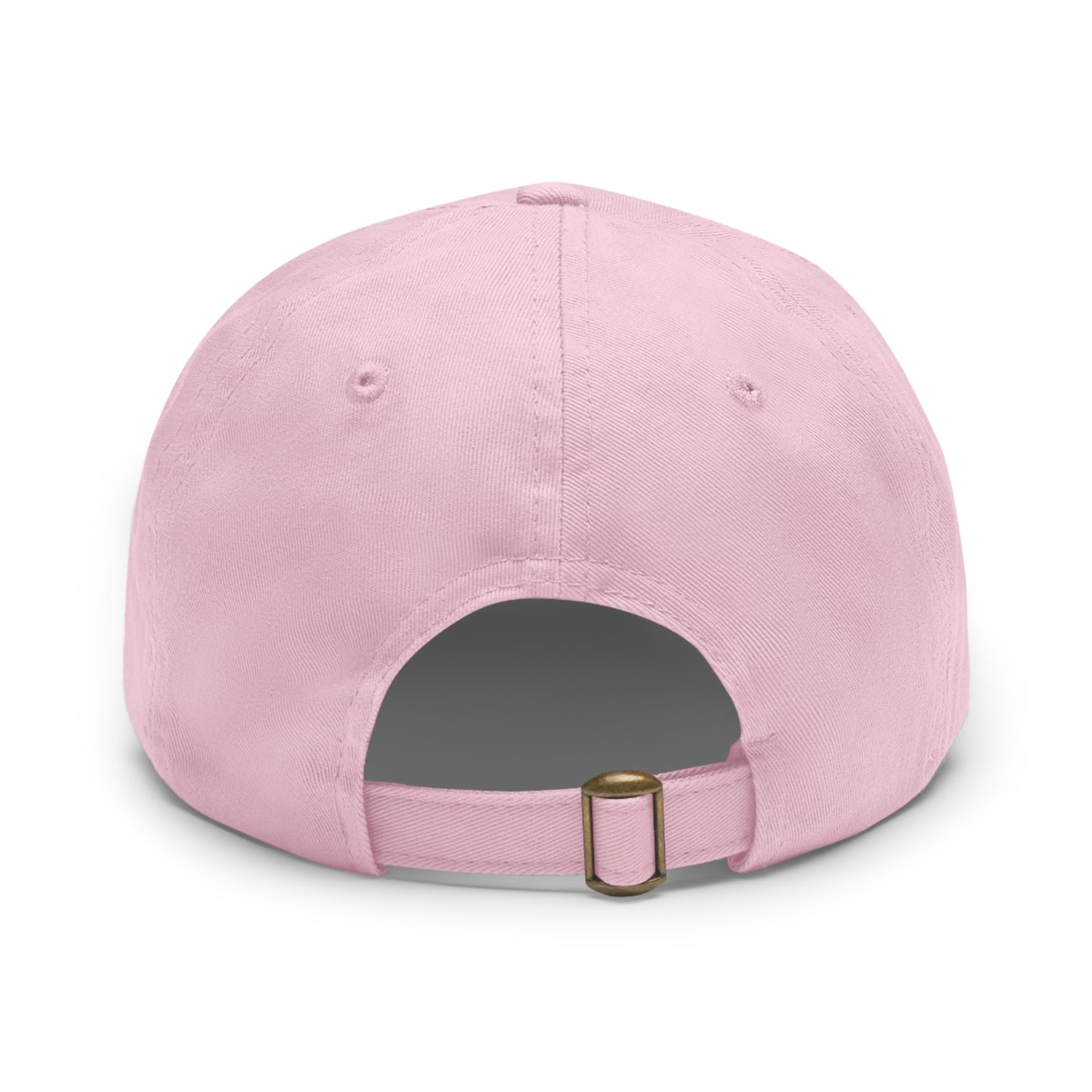 Green Army Dad Hat with Leather Patch (Round)