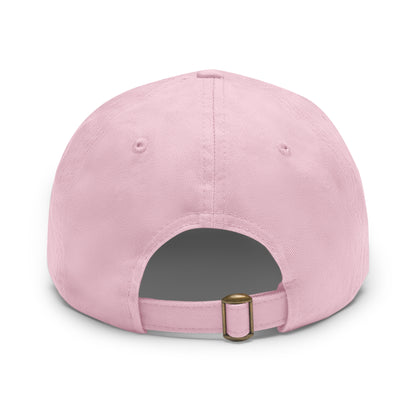 Green Army Dad Hat with Leather Patch (Round)
