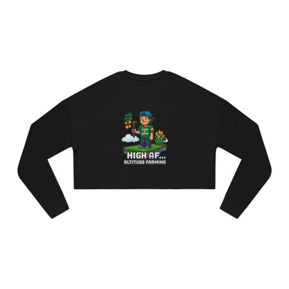 High AF Altitude Farming Women's Cropped Sweatshirt - Trendy Casual Wear for Eco-Conscious Lifestyle