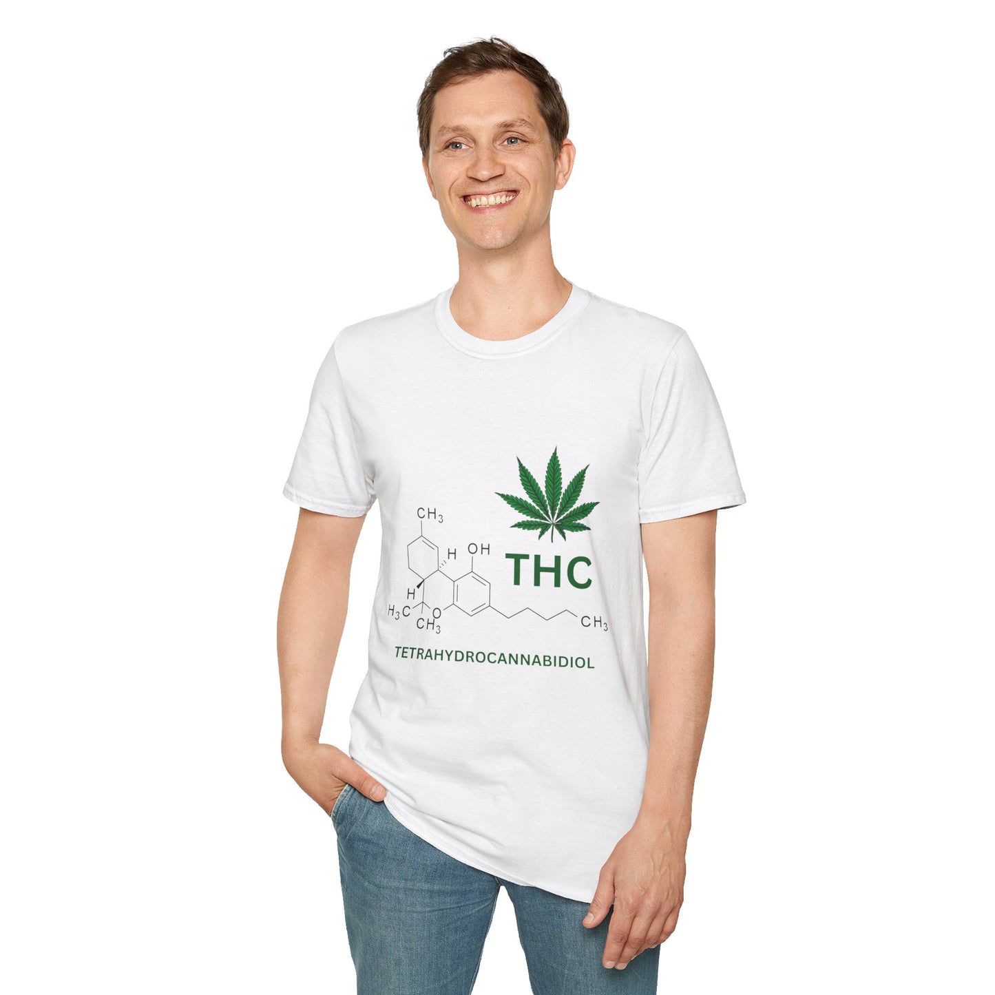 THC Molecule Unisex Softstyle T-Shirt