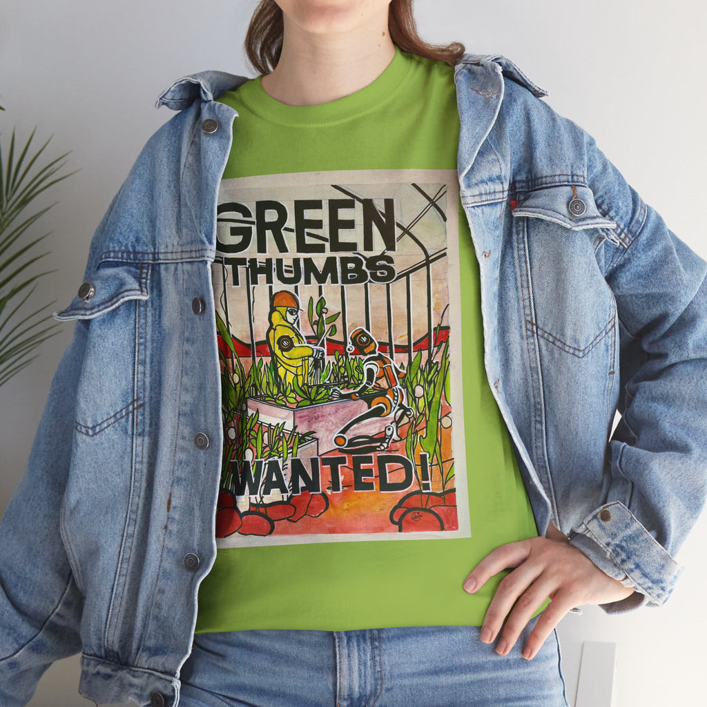 Martian Green Thumbs Unisex Heavy Cotton Tee