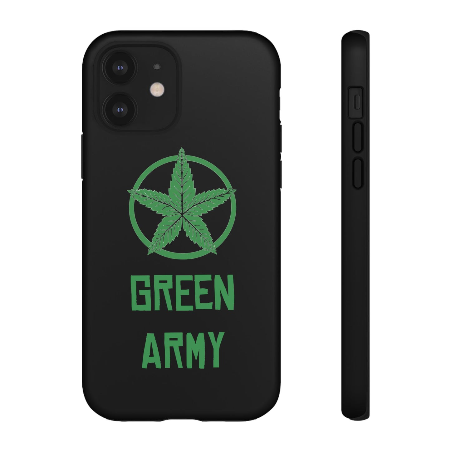 Black Full Green Army Star Leaf Tough Cases