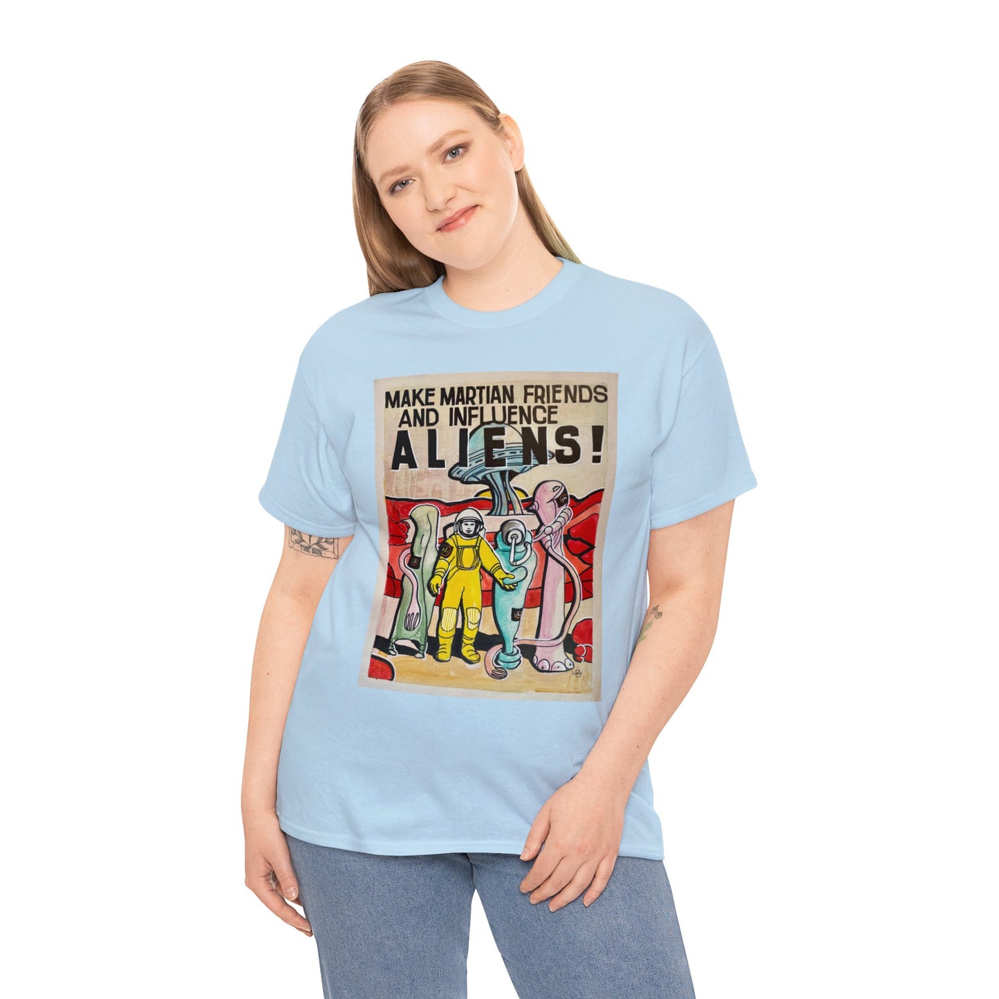 Mars Aliens Unisex Heavy Cotton Tee