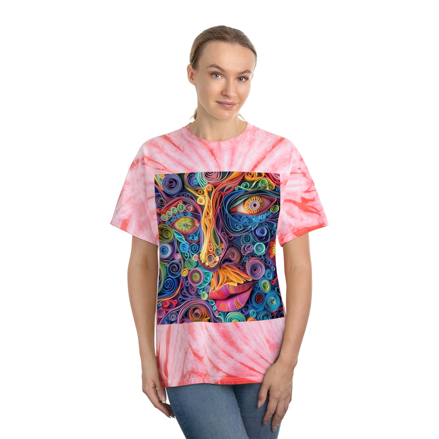 Paper Face Tie-Dye Tee, Cyclone