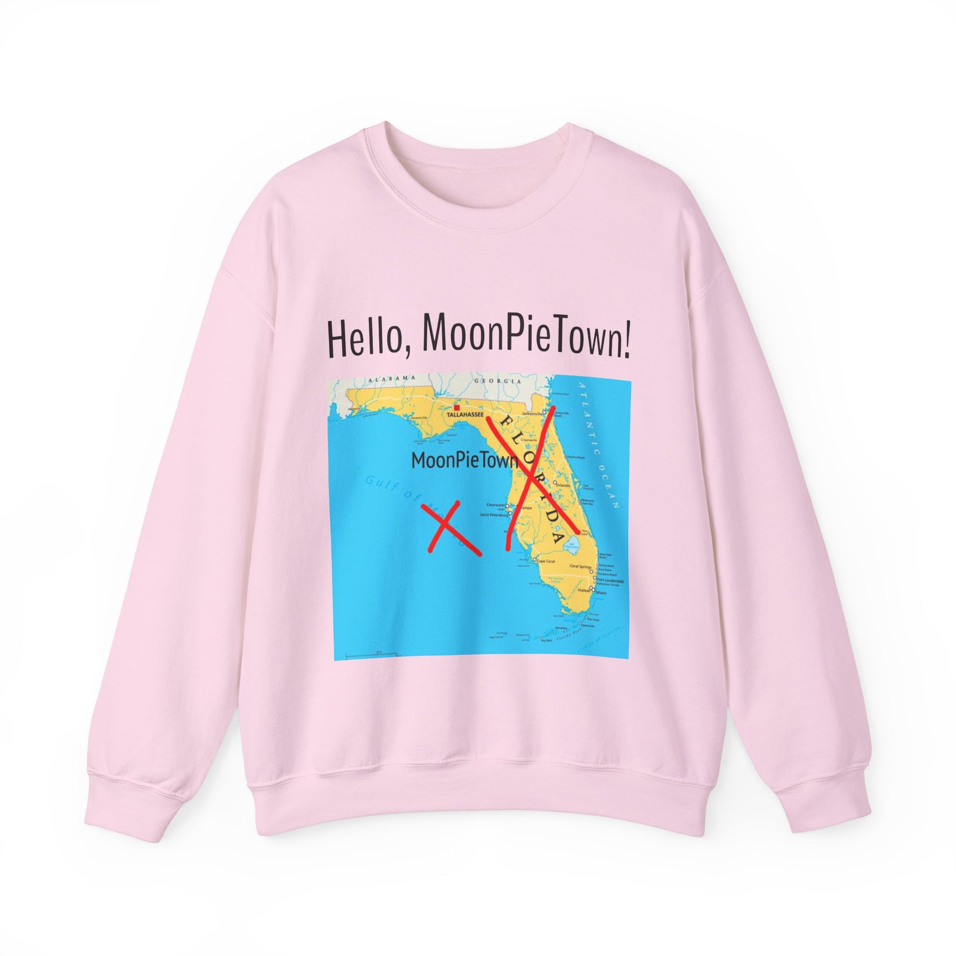 Hello MoonPieTown! Unisex Crewneck Sweatshirt - Cozy Casual Wear for Travel Lovers