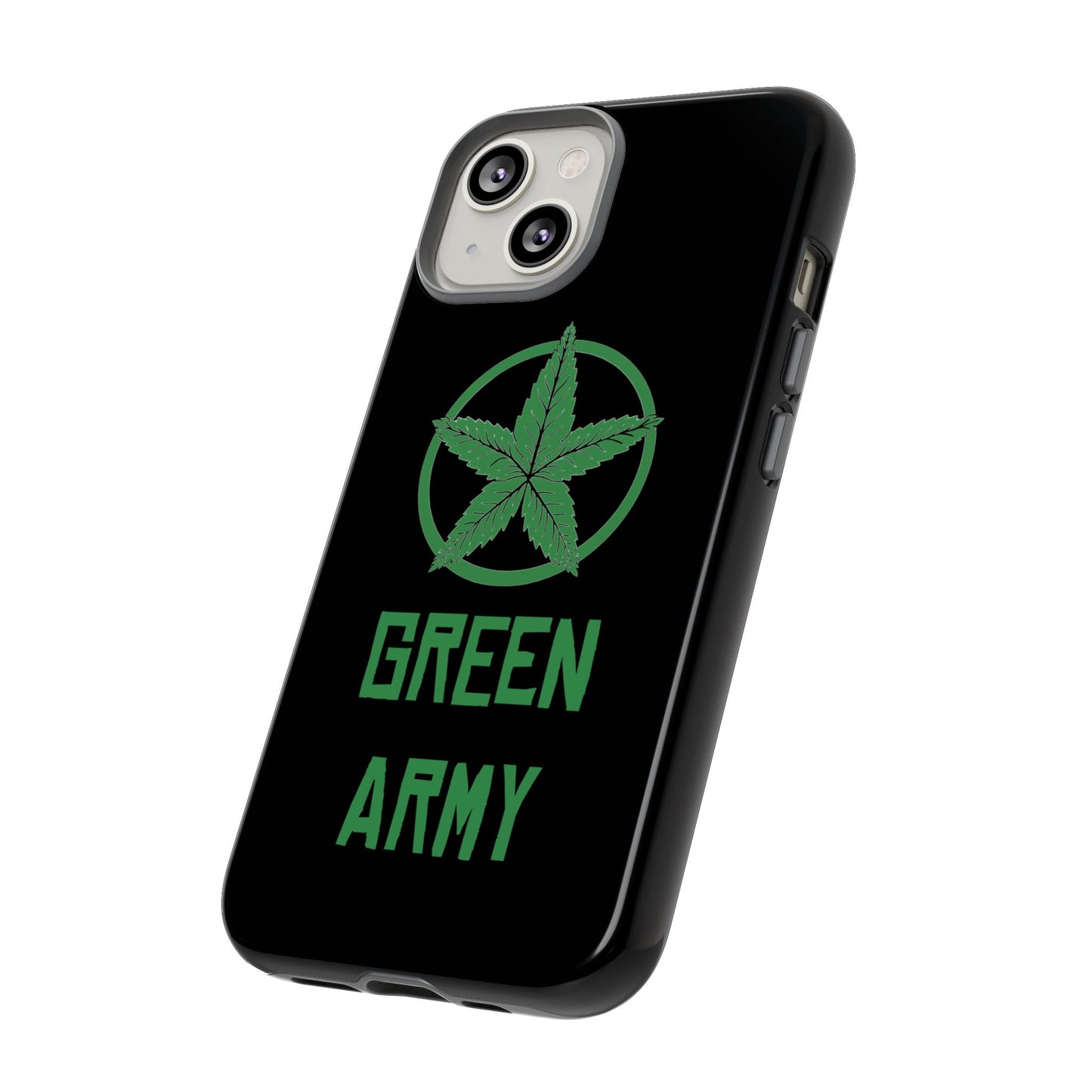 Black Full Green Army Star Leaf Tough Cases