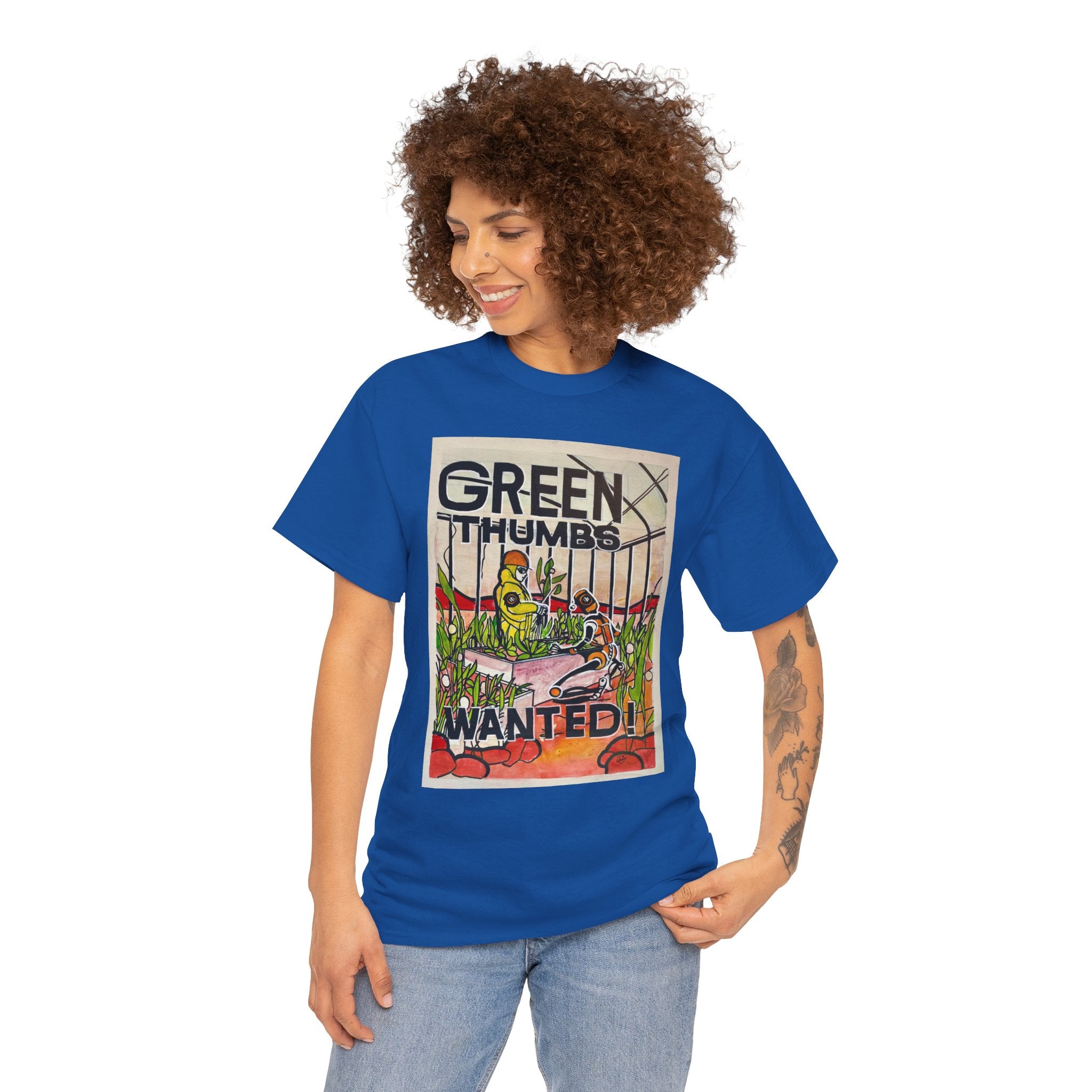 Martian Green Thumbs Unisex Heavy Cotton Tee