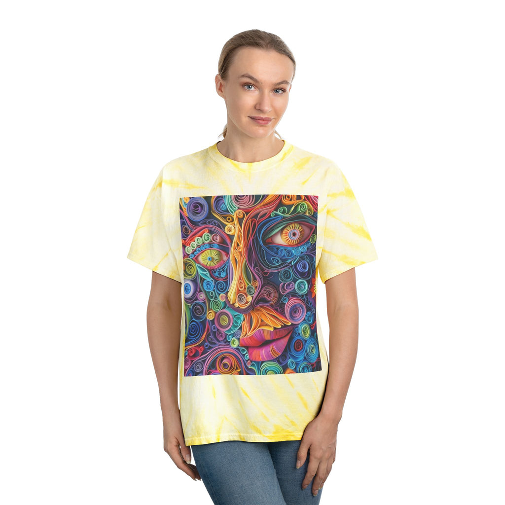 Paper Face Tie-Dye Tee, Cyclone