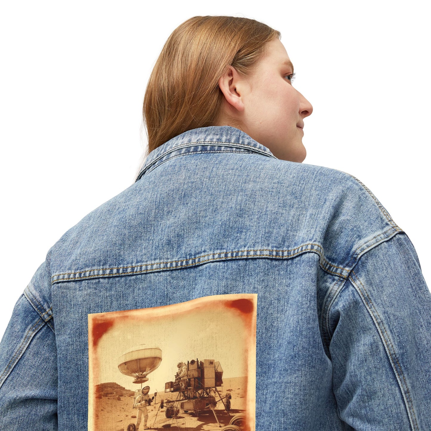 Martian Polaroid Women's Denim Jacket - Vintage Style Outerwear