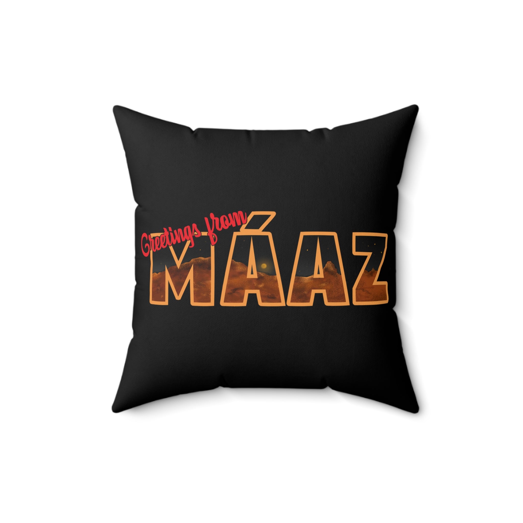 Greetings from Máaz Spun Polyester Square Pillow
