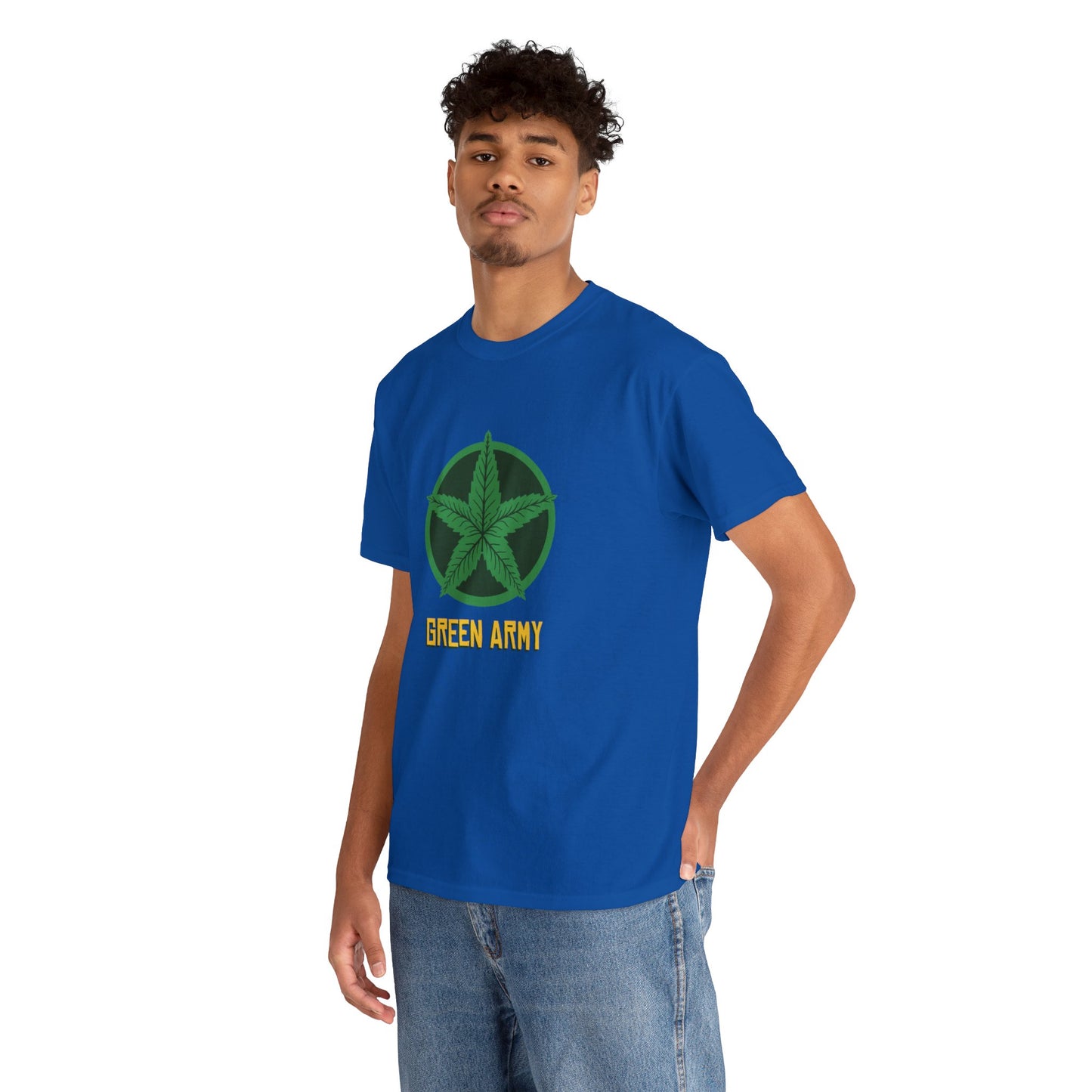 Green Army Star Logo Unisex Heavy Cotton Tee