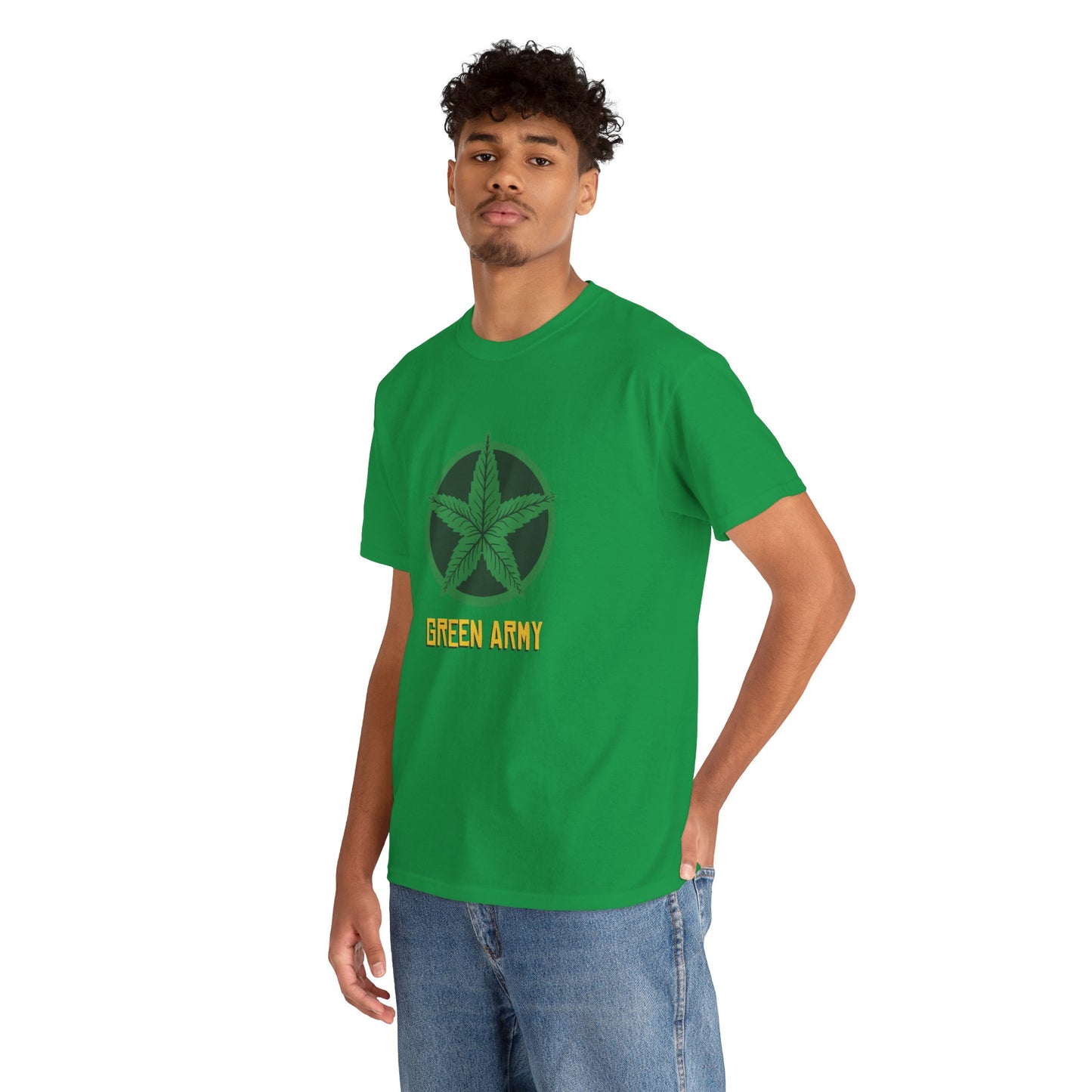 Green Army Star Logo Unisex Heavy Cotton Tee