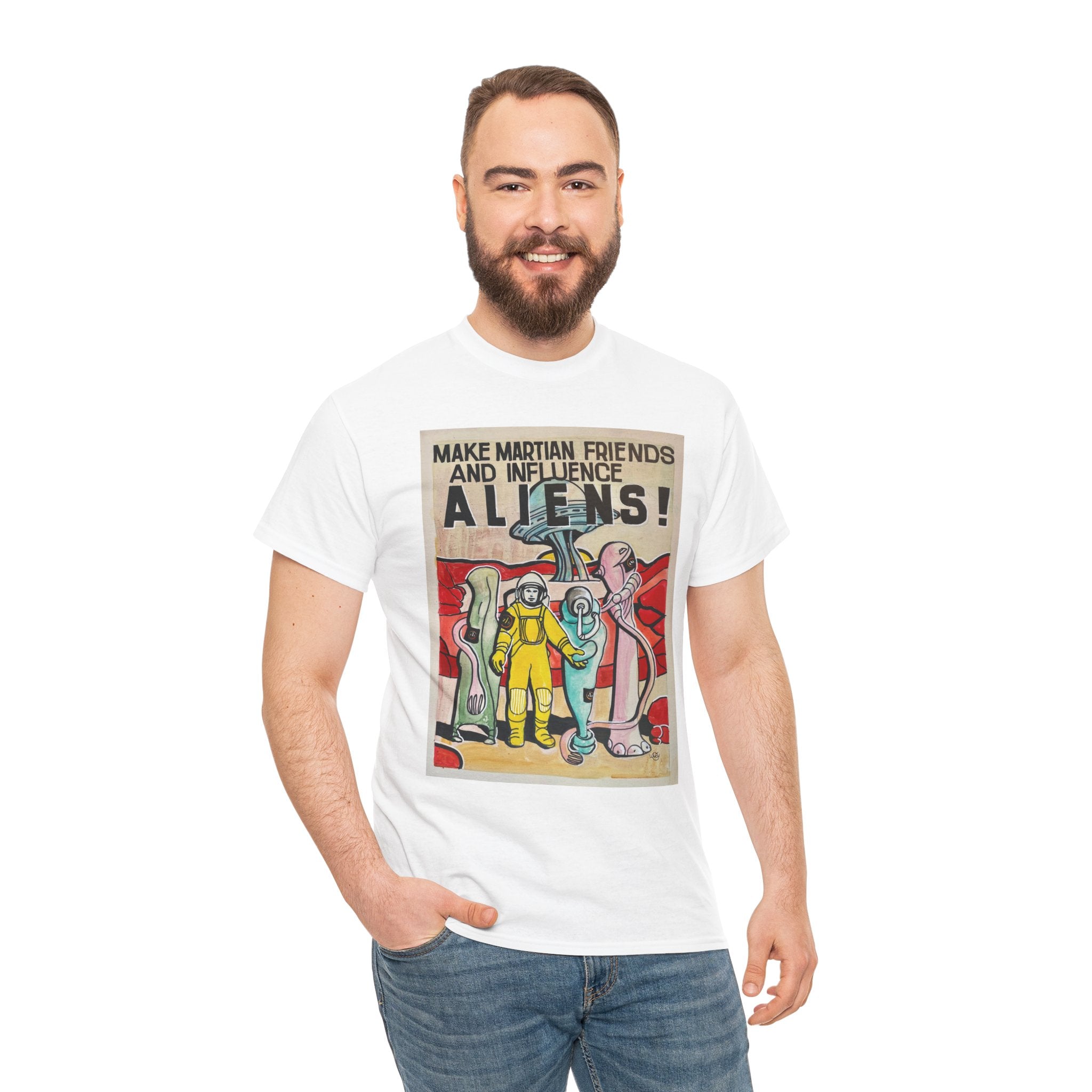 Mars Aliens Unisex Heavy Cotton Tee
