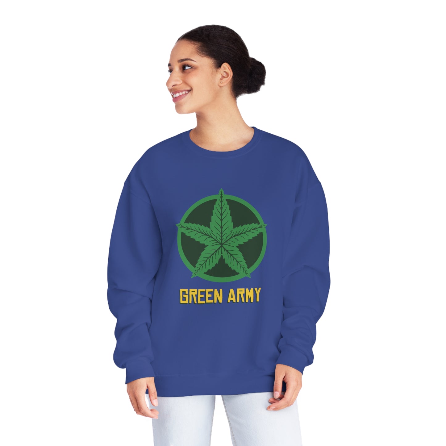 Green Army Star Logo Unisex NuBlend Crewneck Sweatshirt