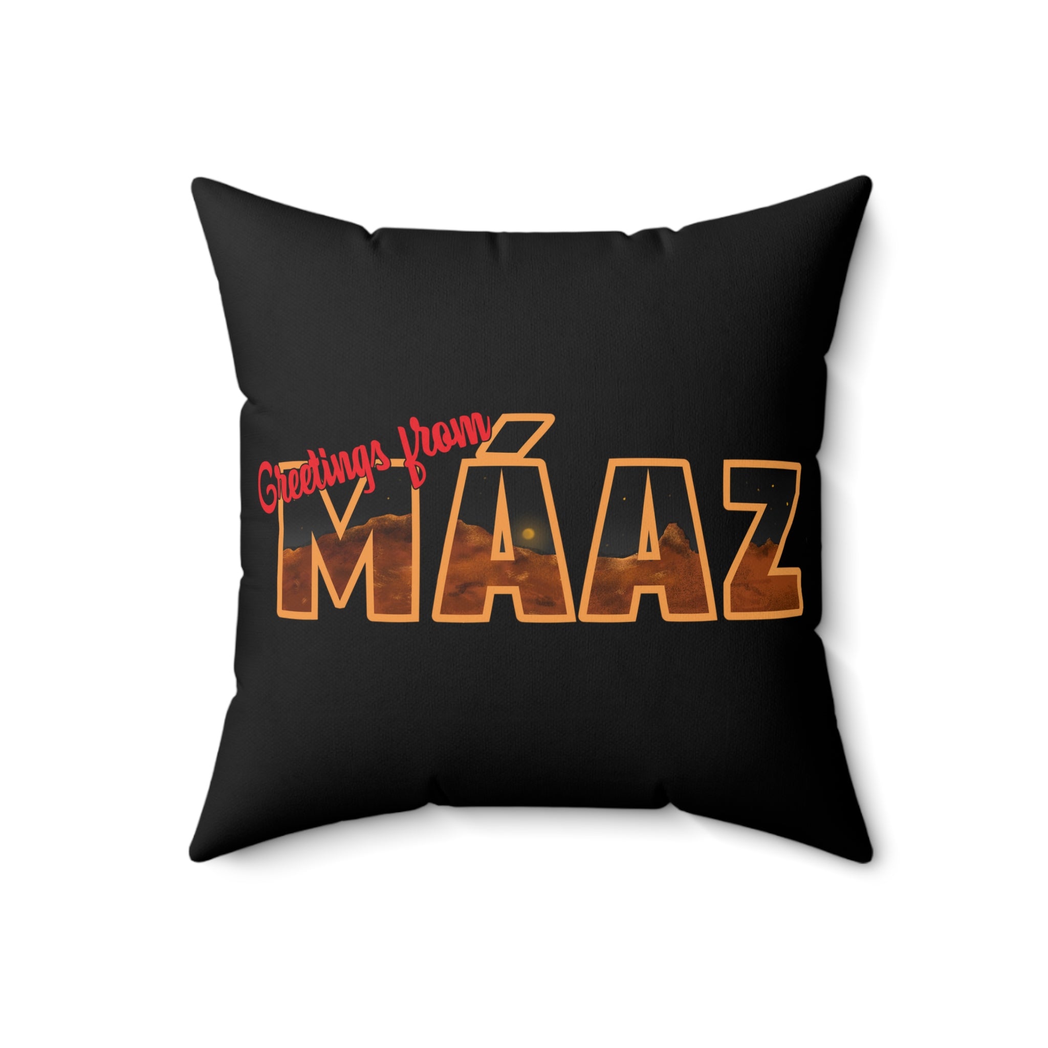 Greetings from Máaz Spun Polyester Square Pillow