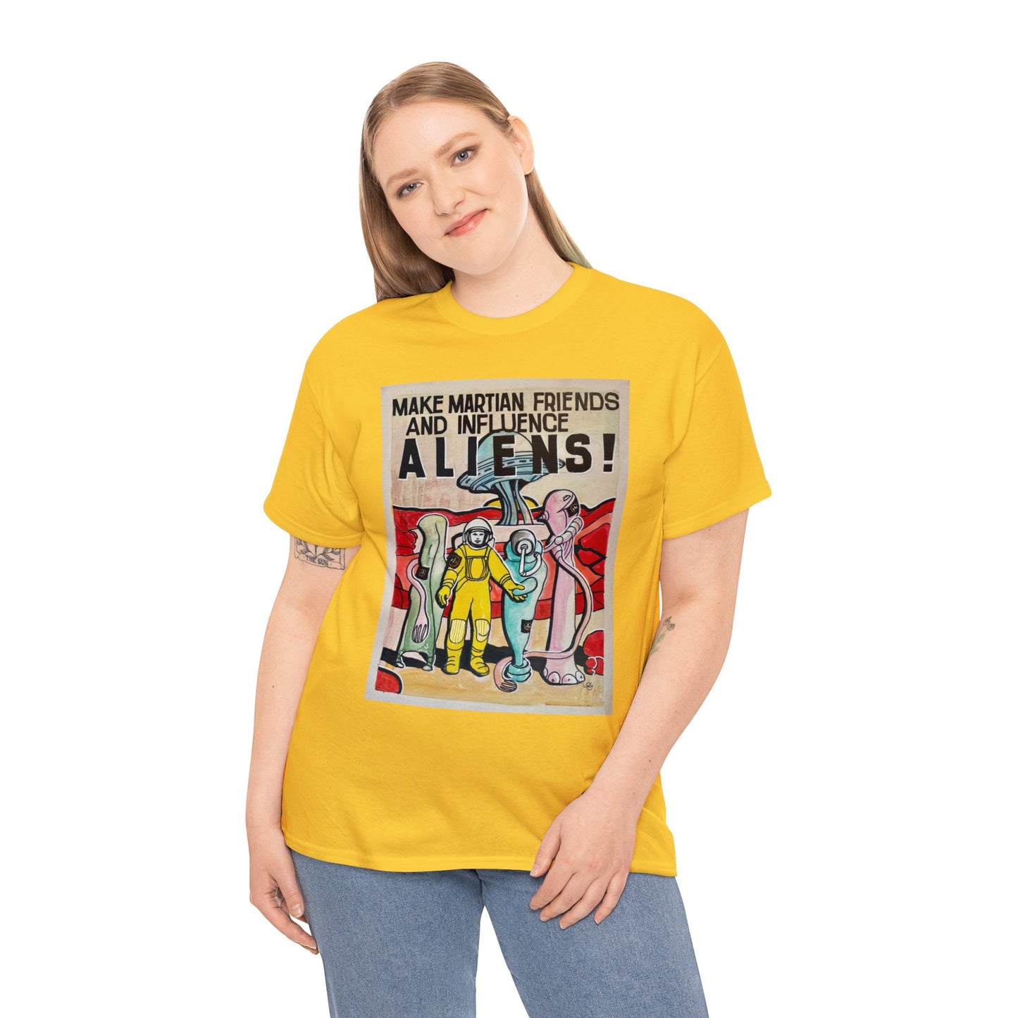 Mars Aliens Unisex Heavy Cotton Tee