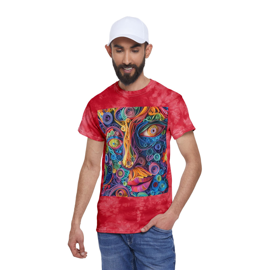 Paper Face Tie-Dye Tee, Crystal