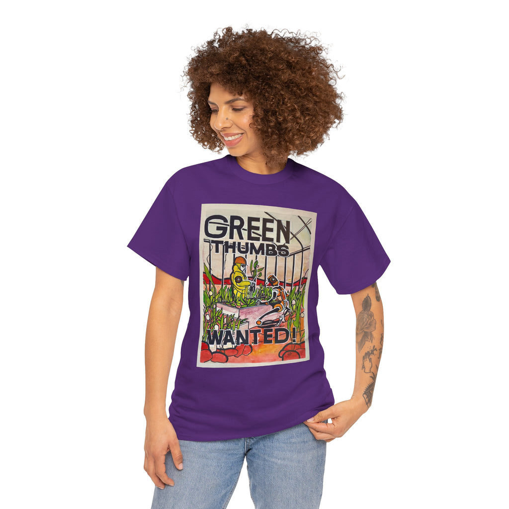 Martian Green Thumbs Unisex Heavy Cotton Tee