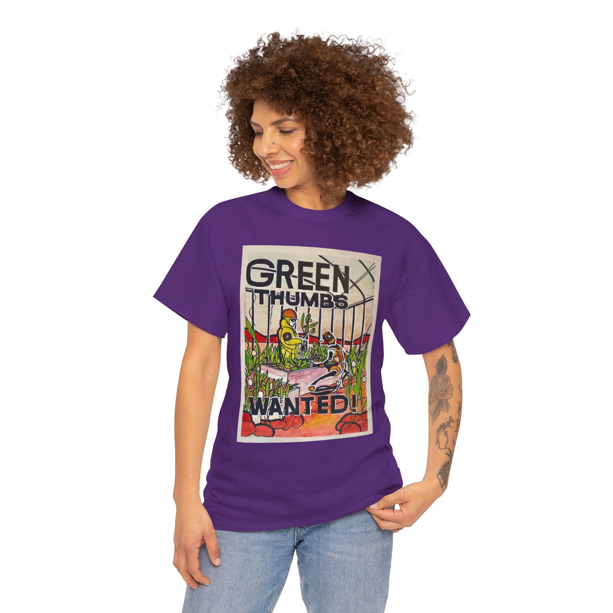 Martian Green Thumbs Unisex Heavy Cotton Tee