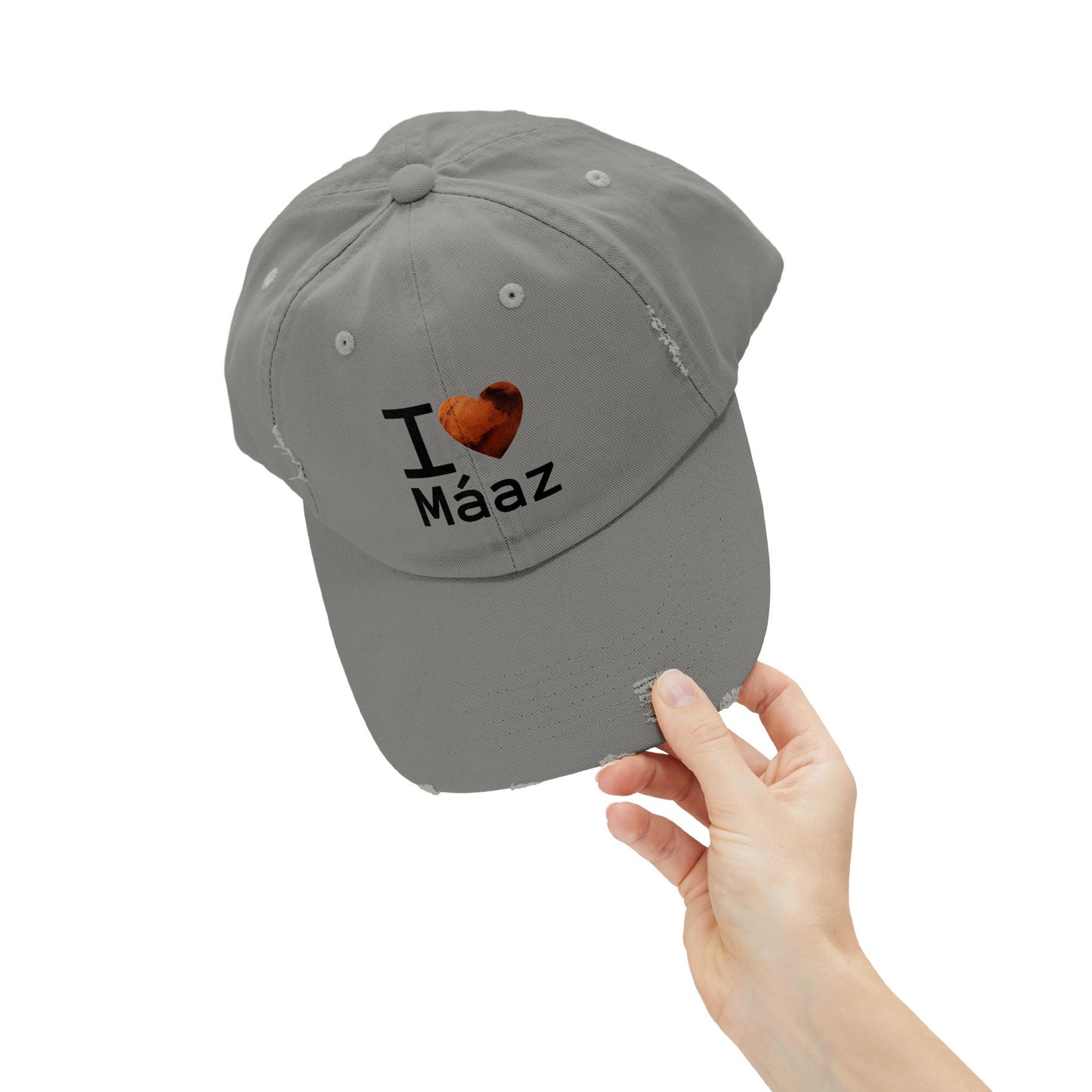 I Love Mars Unisex Distressed Cap