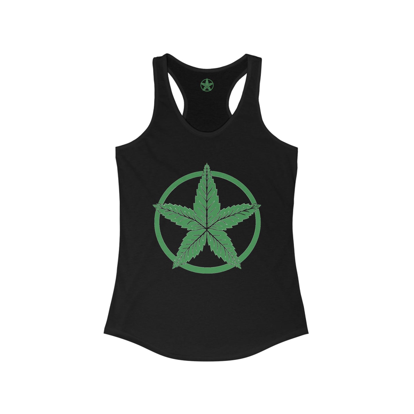 Green Army Star Leaf Women's Ideal Racerback Tank