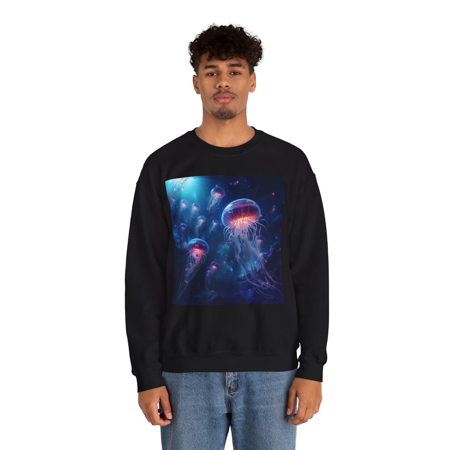 Jellyfish in Space Unisex Heavy Blend Crewneck Sweatshirt