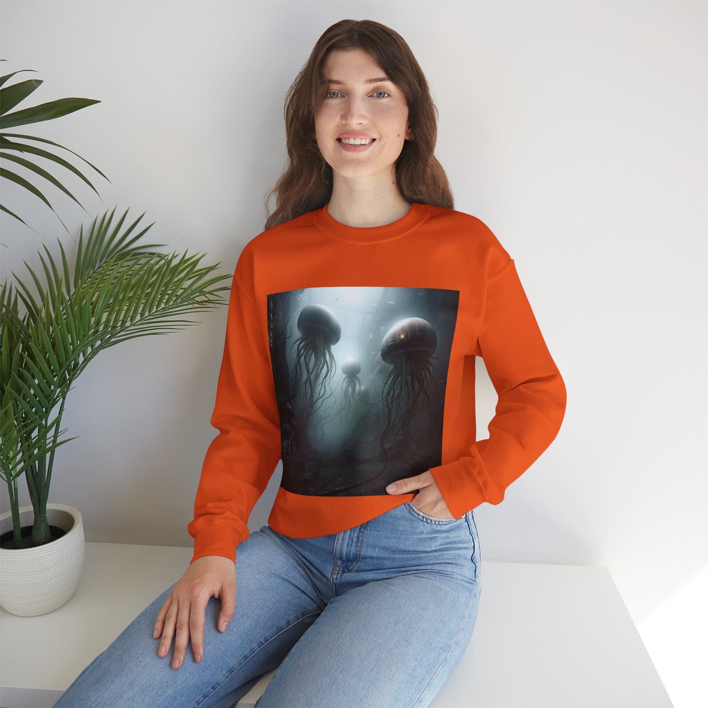 Alien Jellyfish Unisex Heavy Blend Crewneck Sweatshirt