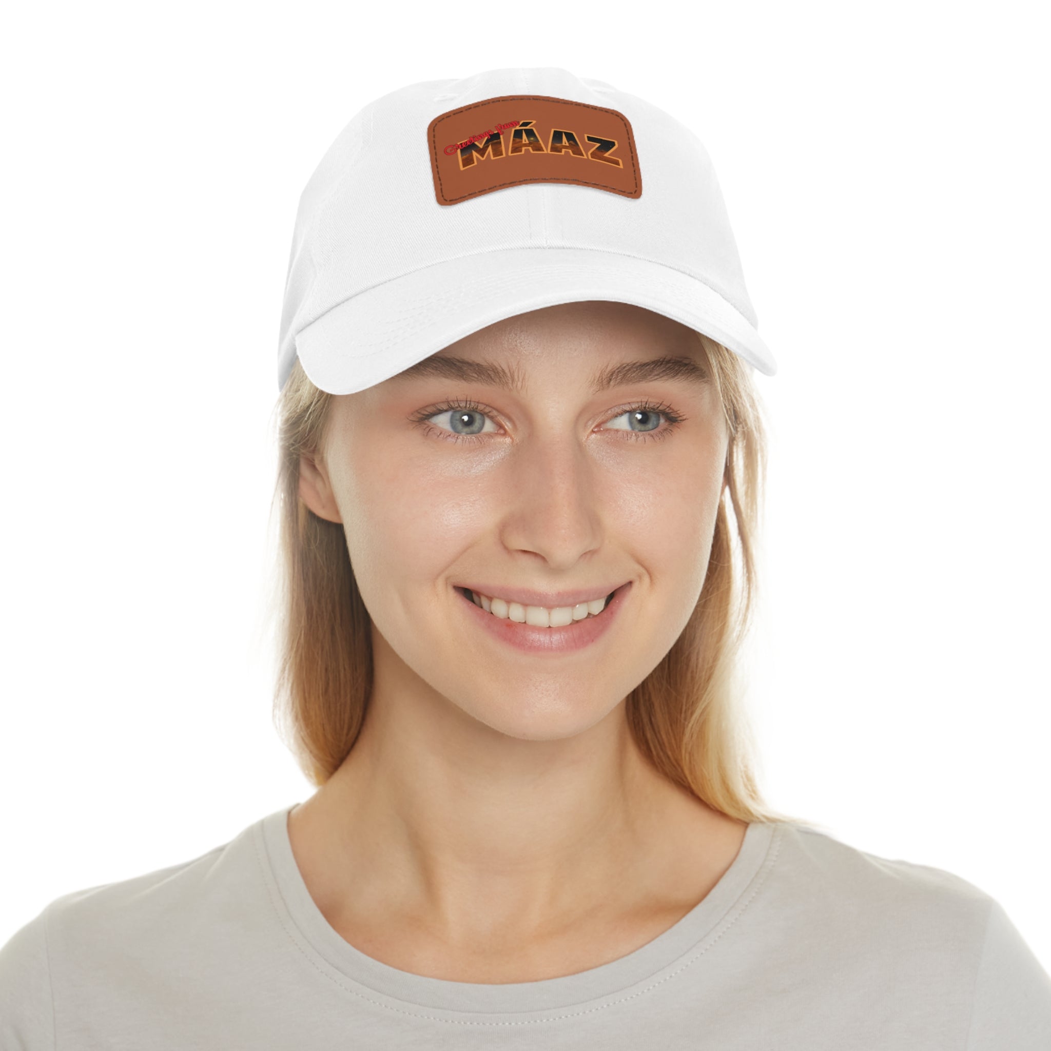 Greetings from Máaz Dad Hat with Leather Patch (Rectangle)