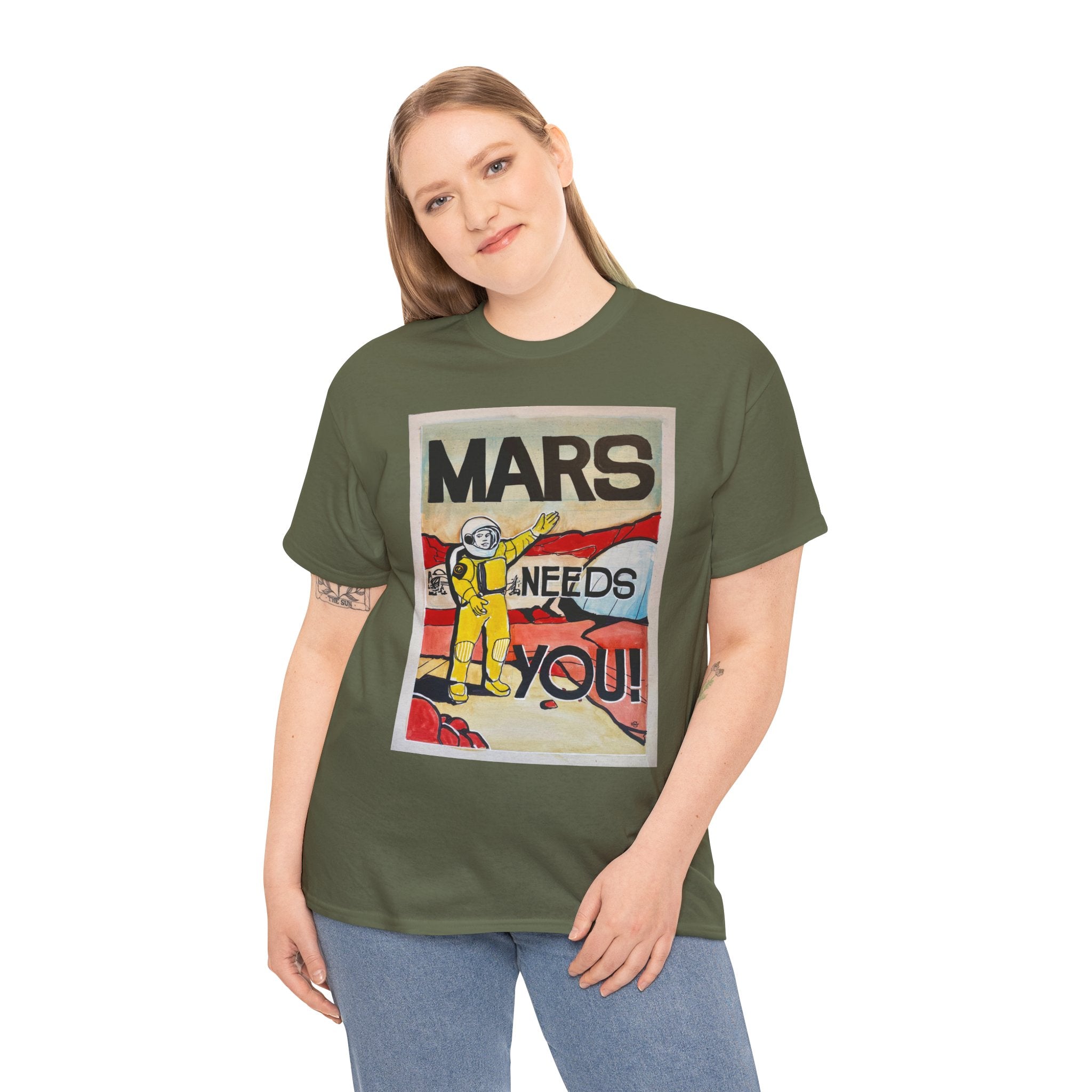 Mars Needs You Unisex Heavy Cotton Tee