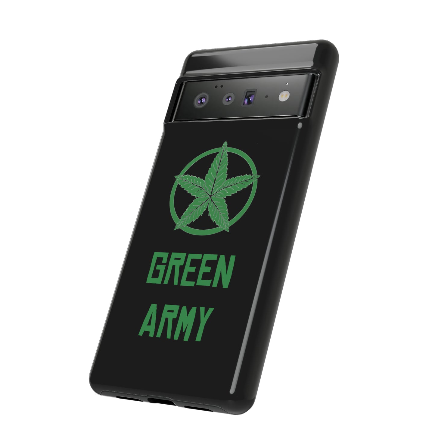 Black Full Green Army Star Leaf Tough Cases