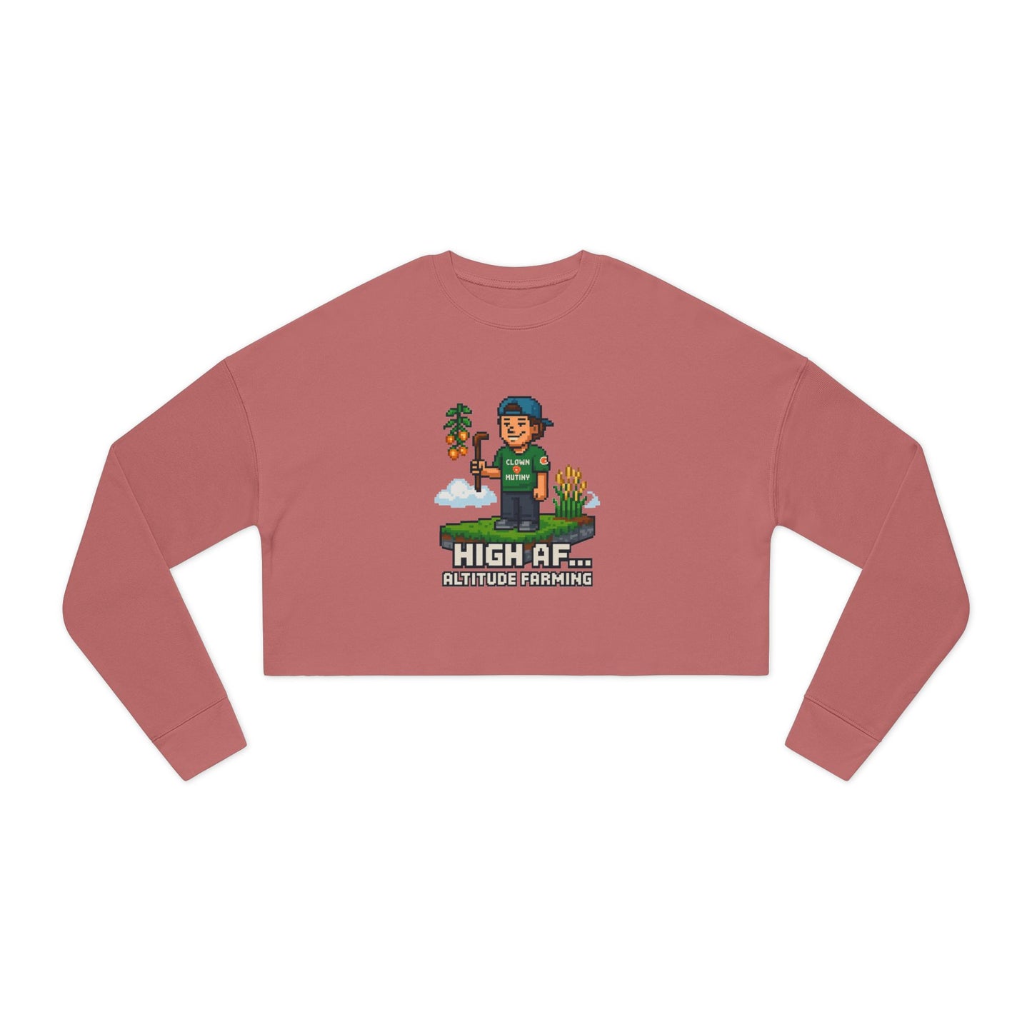 High AF Altitude Farming Women's Cropped Sweatshirt - Trendy Casual Wear for Eco-Conscious Lifestyle