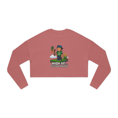 High AF Altitude Farming Women's Cropped Sweatshirt - Trendy Casual Wear for Eco-Conscious Lifestyle