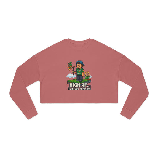 High AF Altitude Farming Women's Cropped Sweatshirt - Trendy Casual Wear for Eco-Conscious Lifestyle