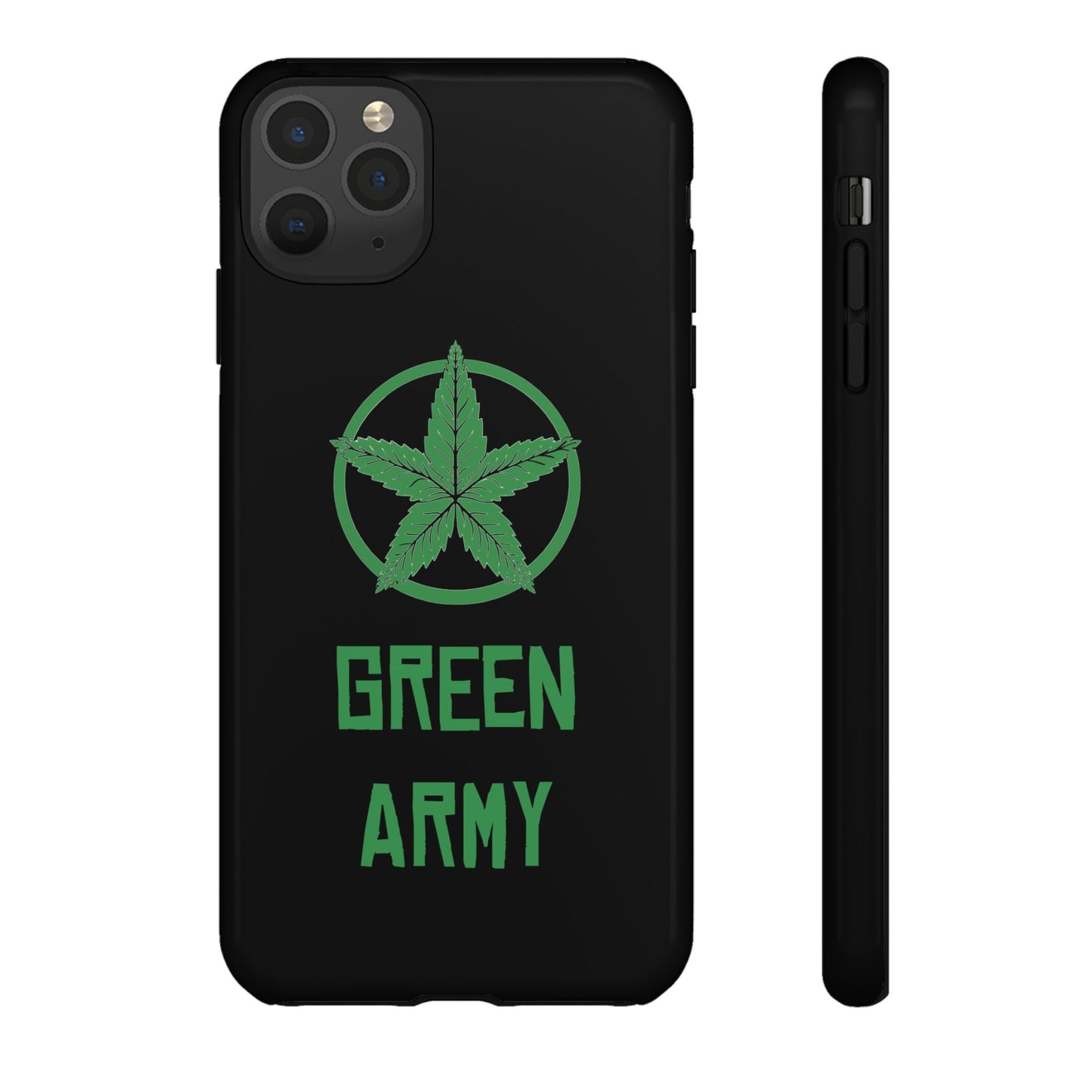 Black Full Green Army Star Leaf Tough Cases