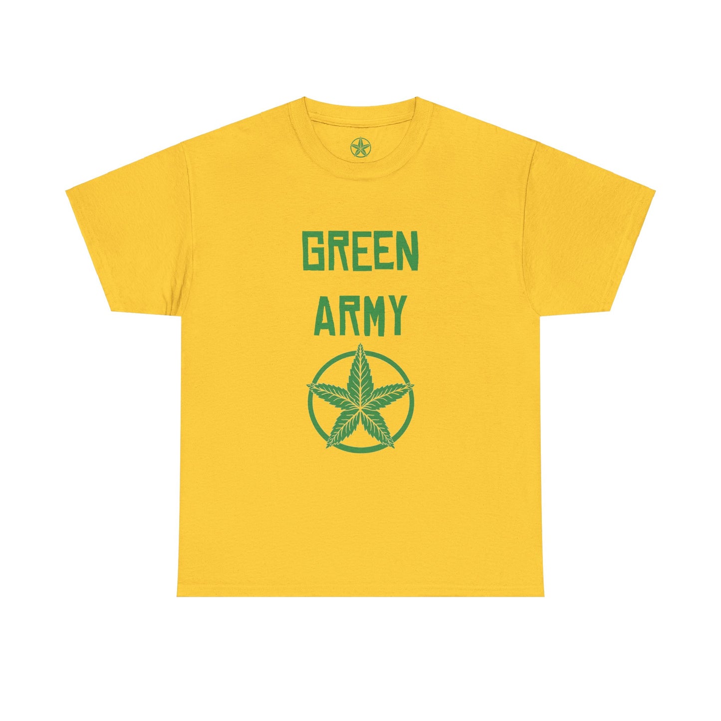 Green Army Star Leaf Unisex Heavy Cotton Tee