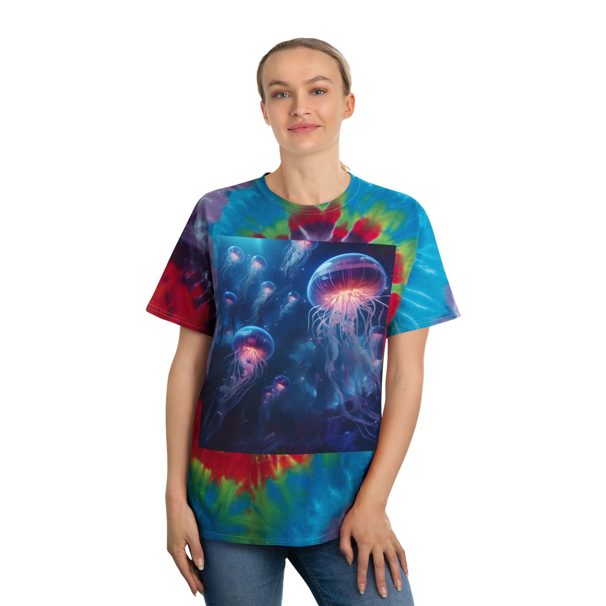 Jellyfish in Space Tie-Dye Tee, Spiral