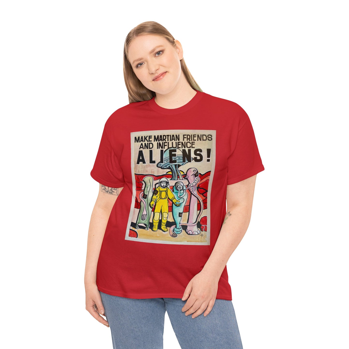 Mars Aliens Unisex Heavy Cotton Tee