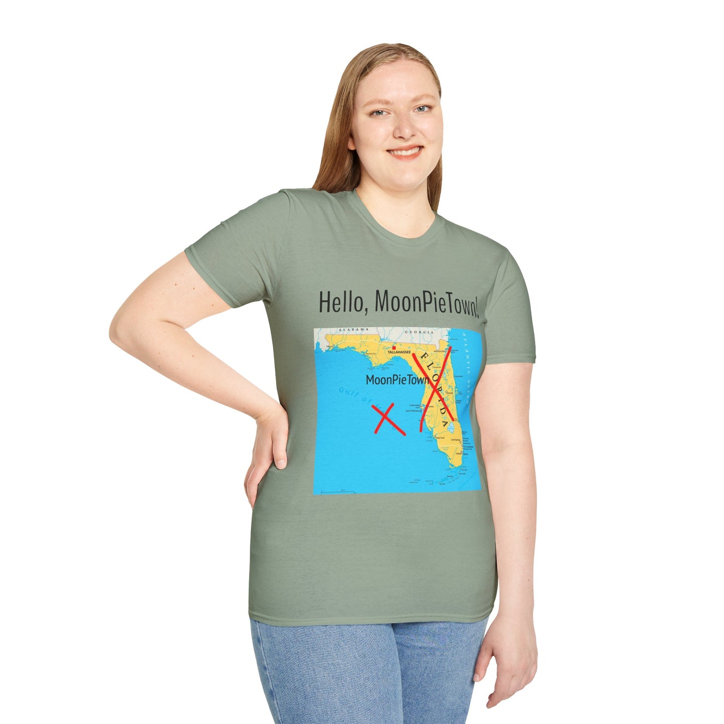 Hello MoonPieTown Unisex T-Shirt - Fun Florida Map Design