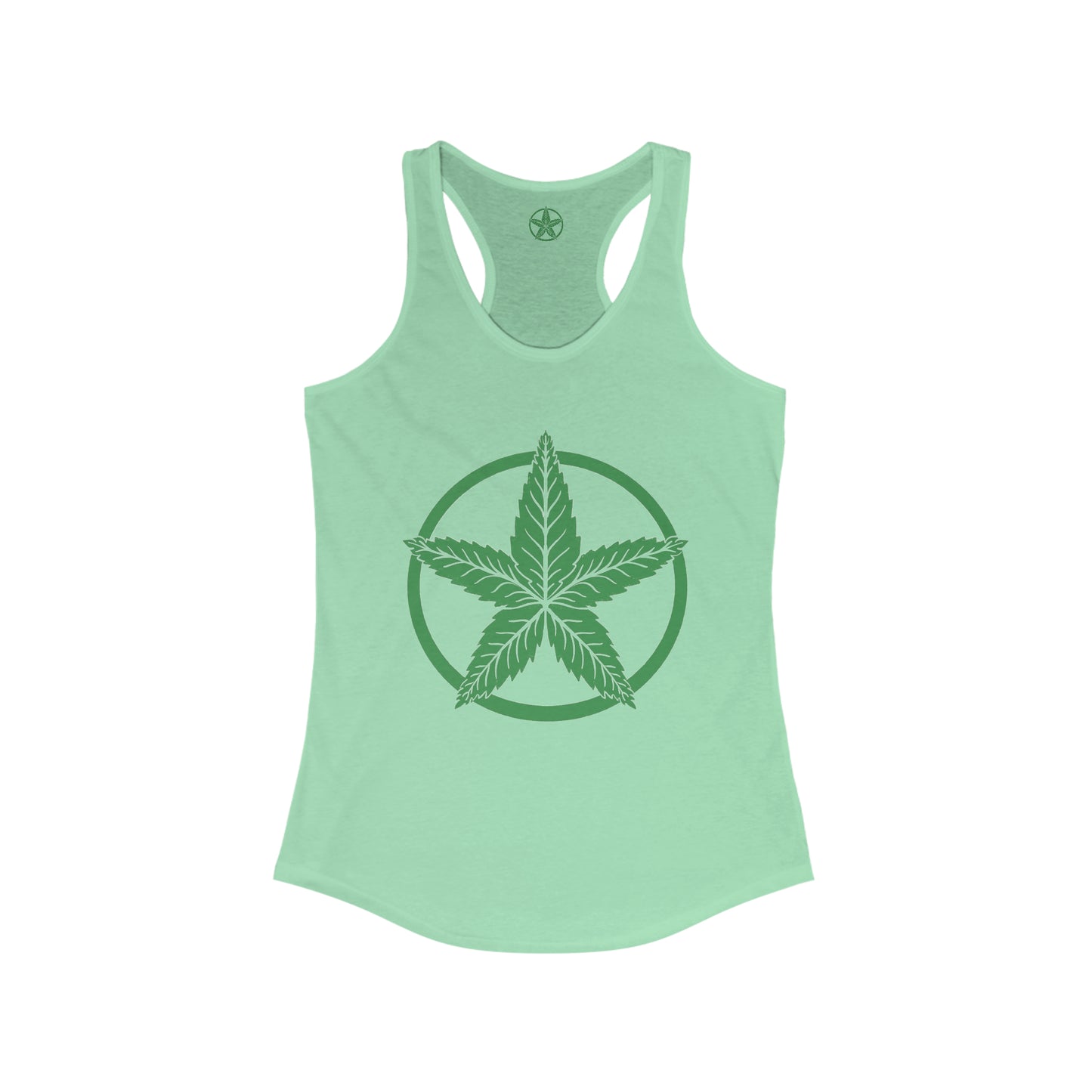 Green Army Star Leaf Women's Ideal Racerback Tank