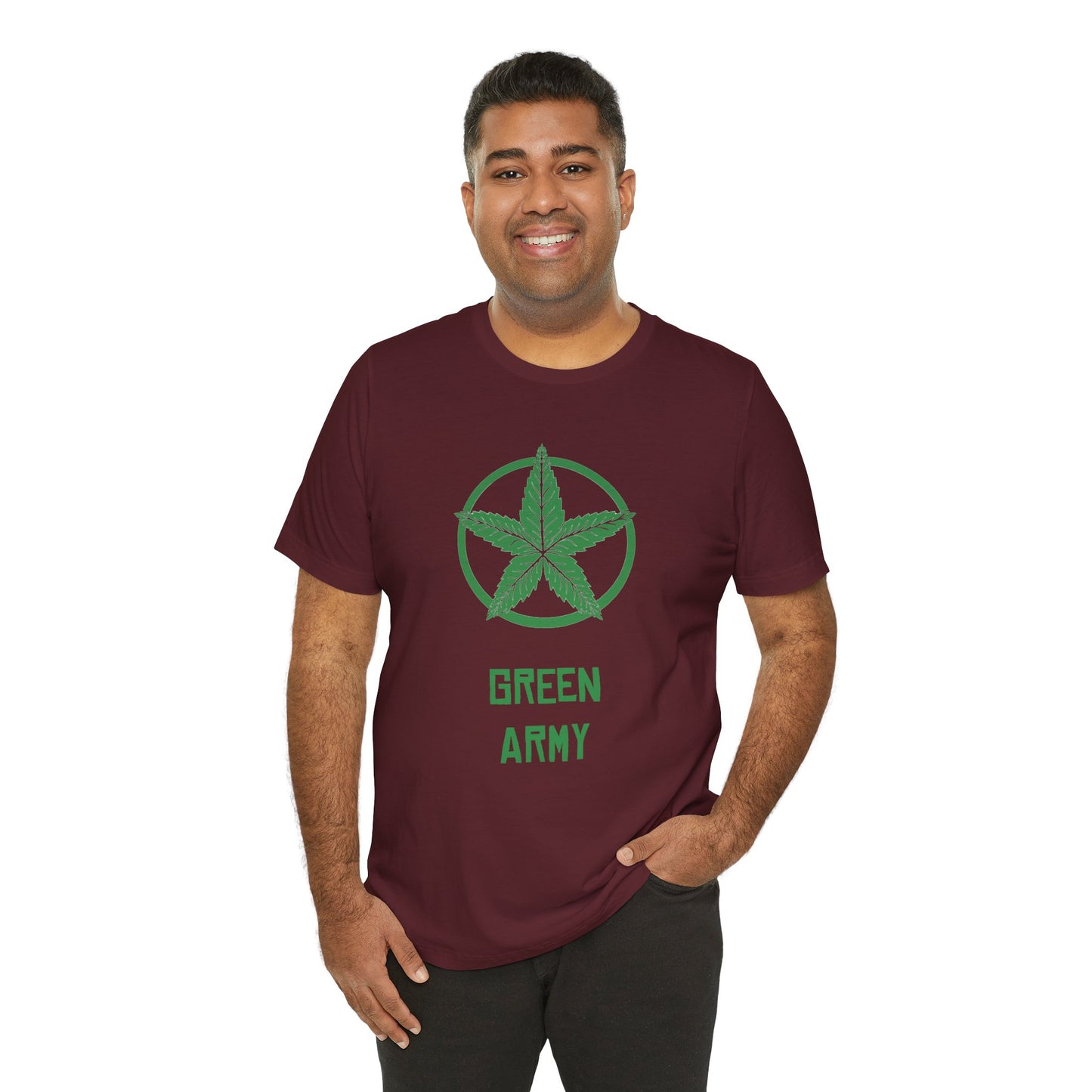 Green Army Star Unisex Jersey Short Sleeve Tee