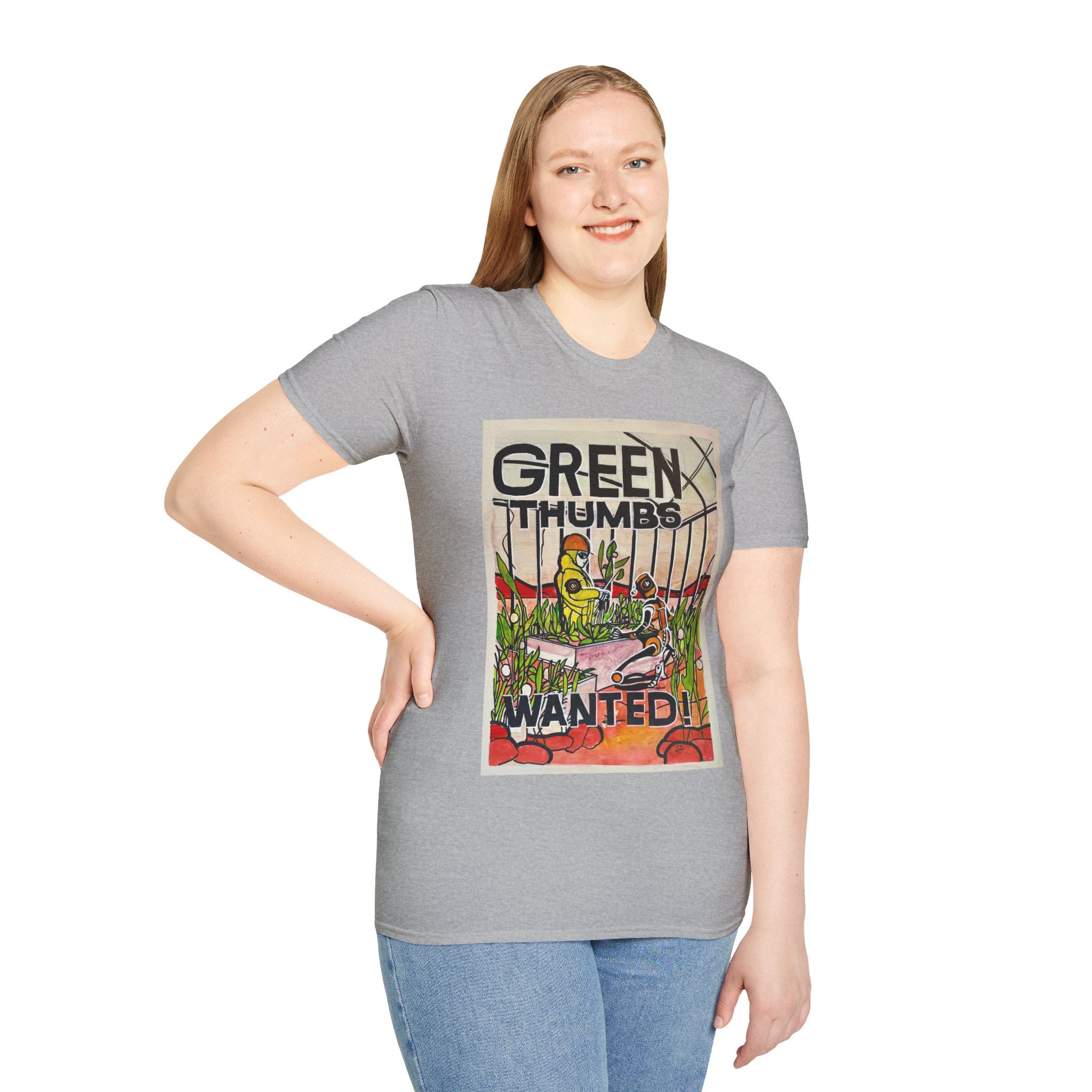 Martian Green Thumbs Unisex Softstyle T-Shirt