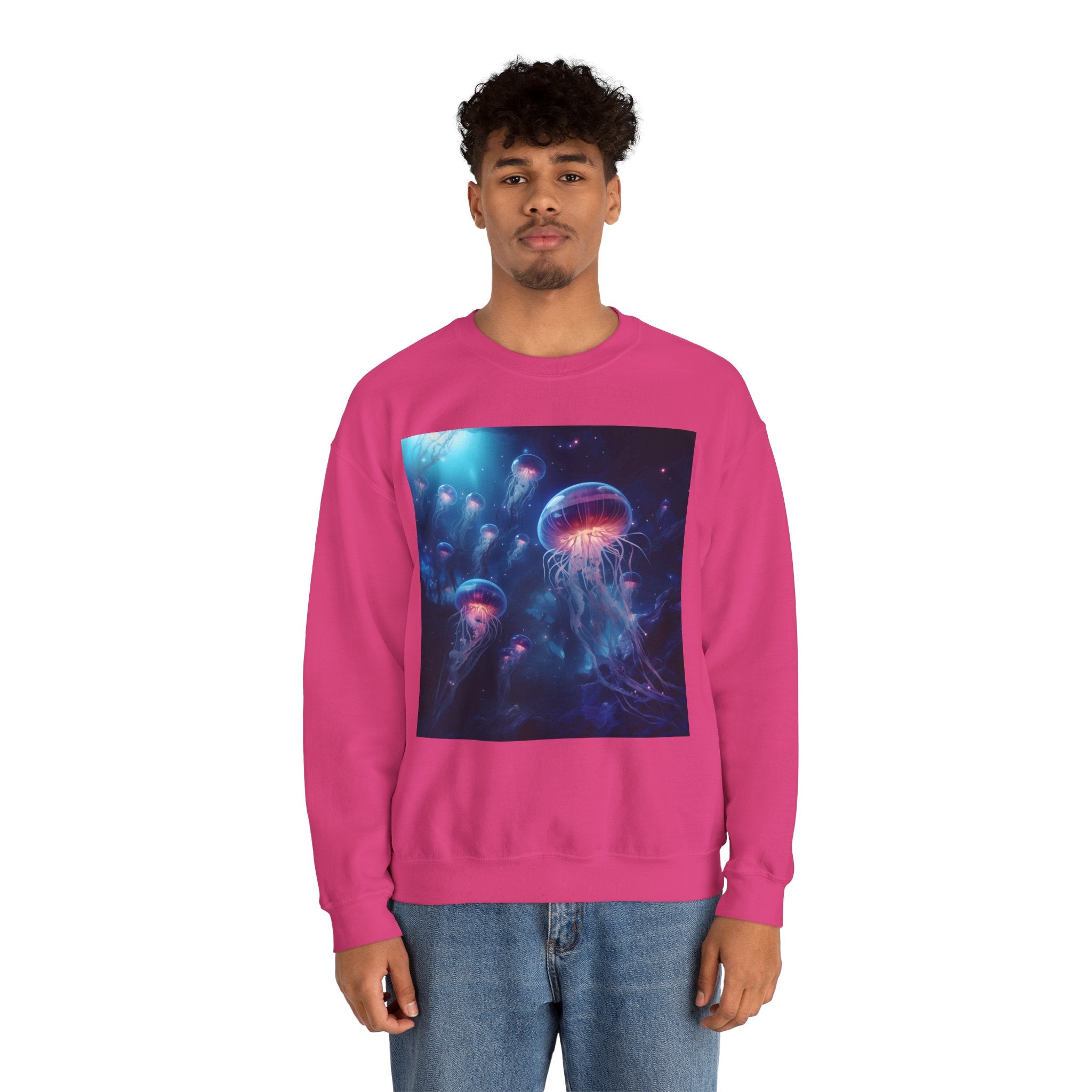 Jellyfish in Space Unisex Heavy Blend Crewneck Sweatshirt