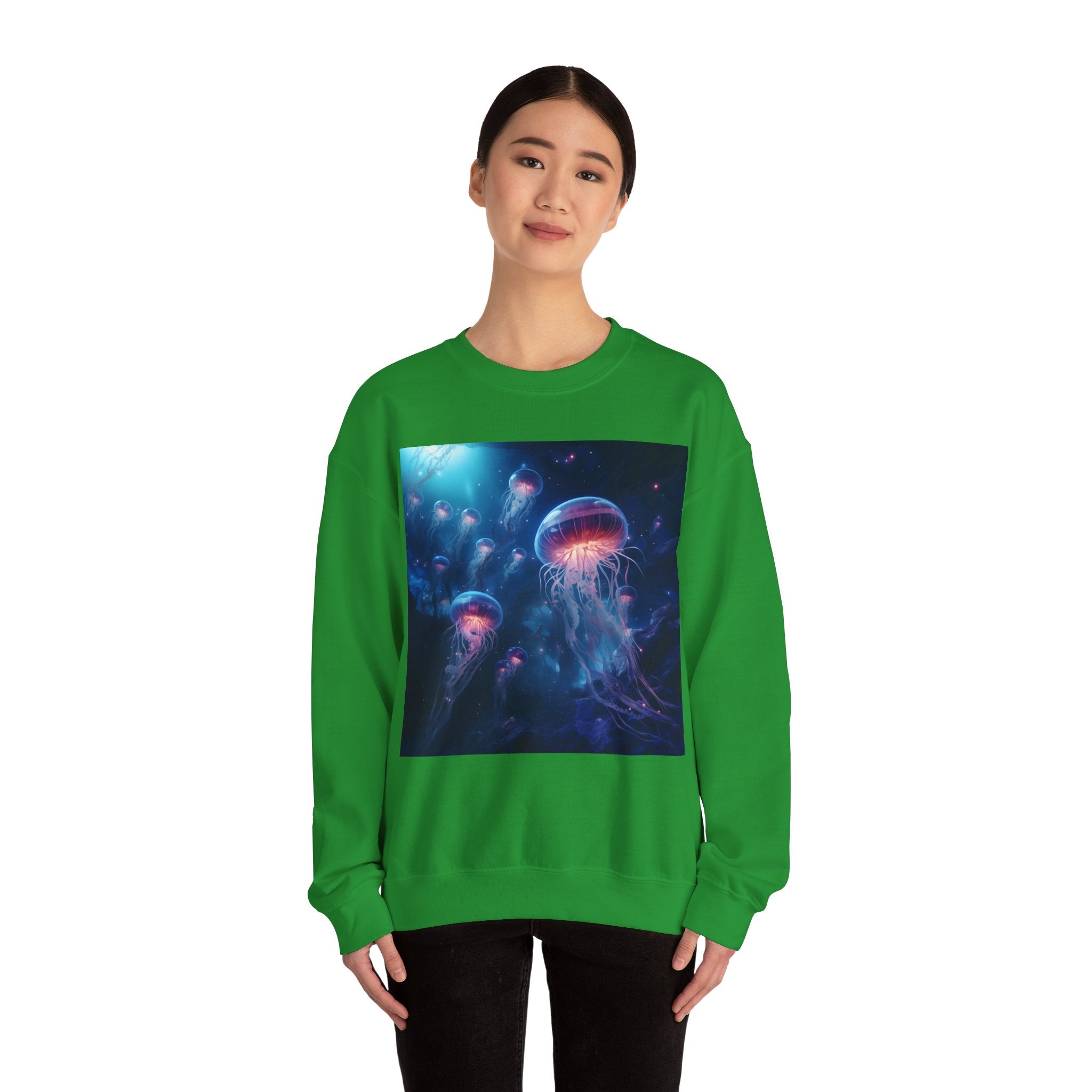 Jellyfish in Space Unisex Heavy Blend Crewneck Sweatshirt