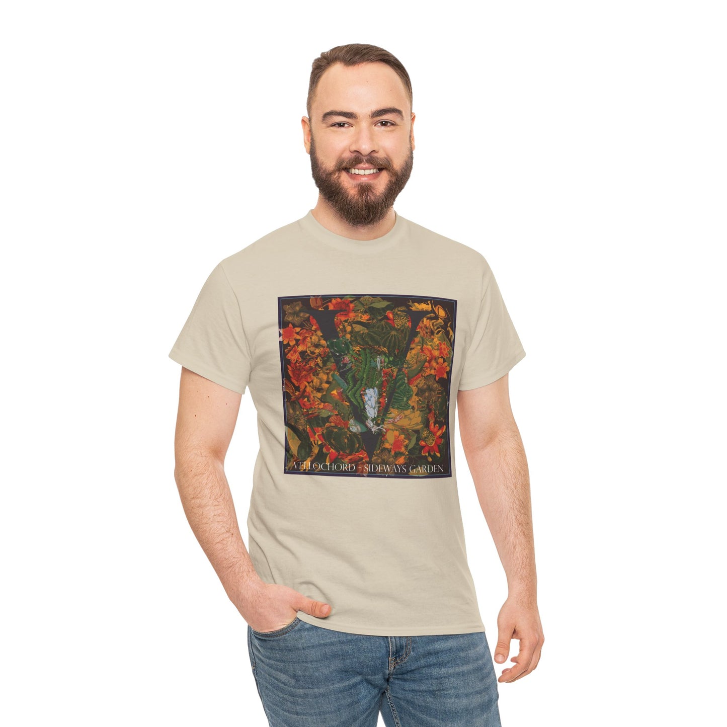 Official Vellochord Sideways Garden Unisex Heavy Cotton Tee