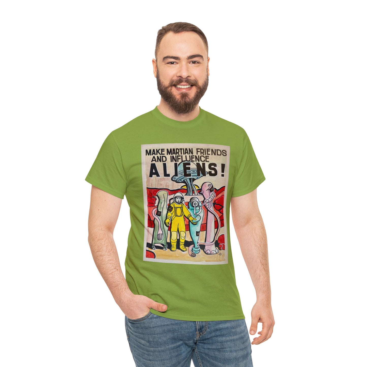 Mars Aliens Unisex Heavy Cotton Tee