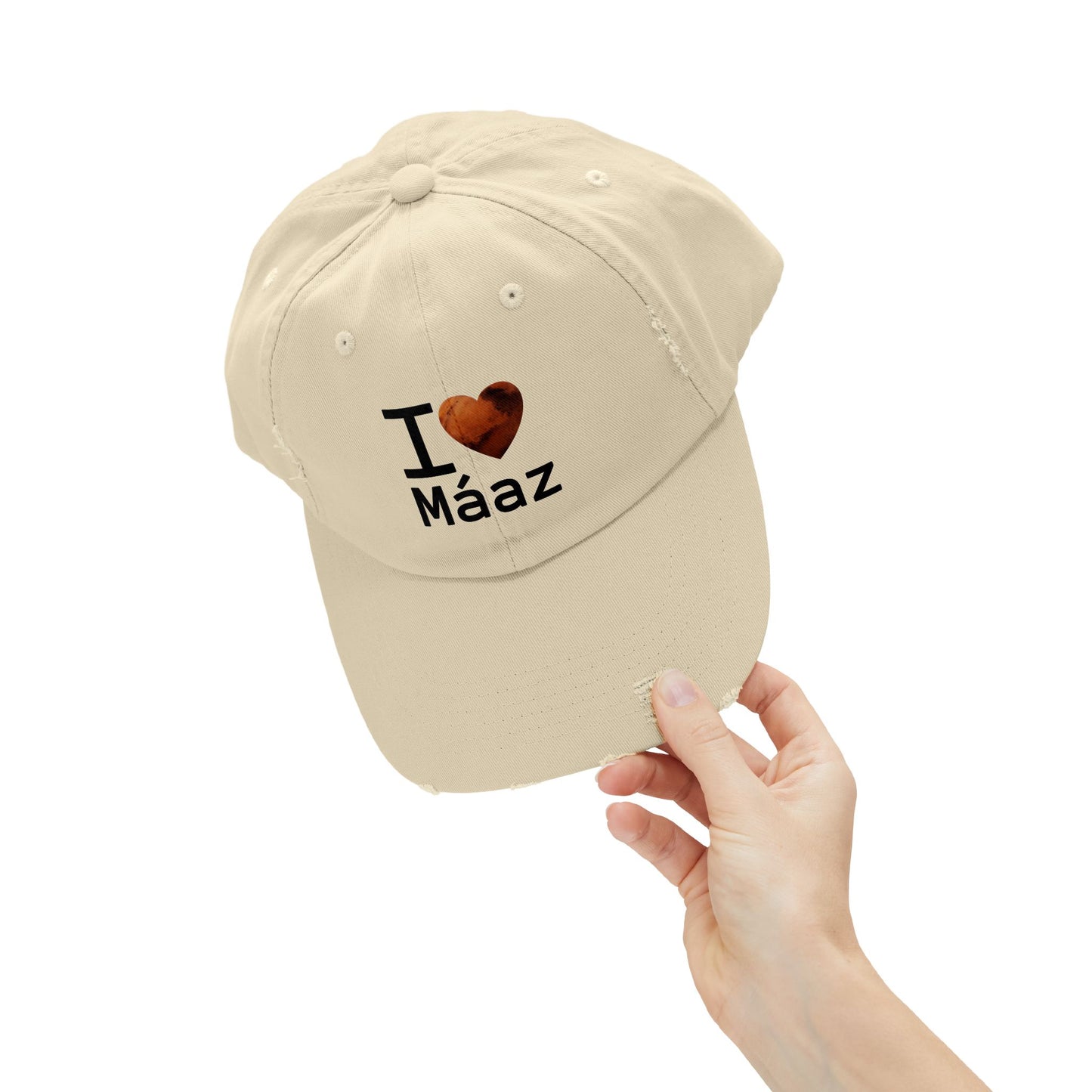 I Love Mars Unisex Distressed Cap